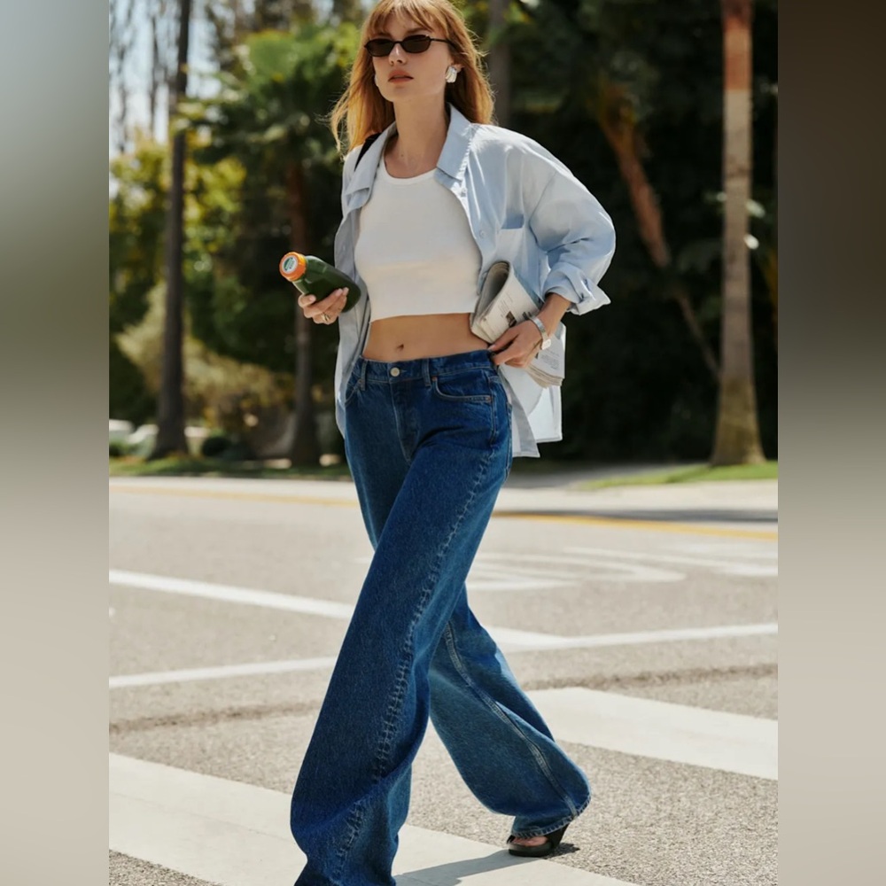 Reformation Women's Dark Blue Boyfriend Jeans